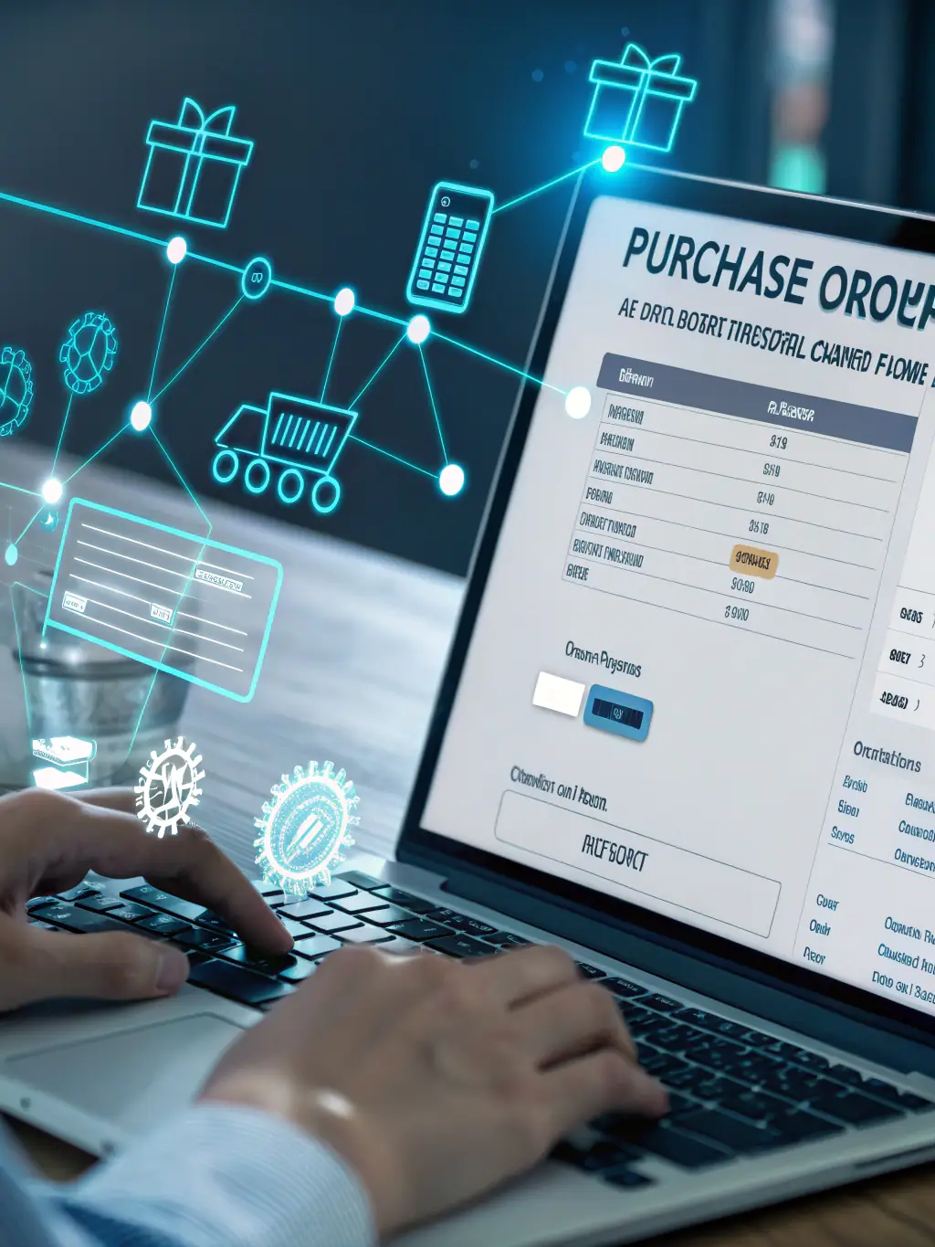 A digital illustration of a streamlined order processing system, highlighting efficiency and speed.